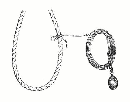 Привязывание бросательного конца к швартову